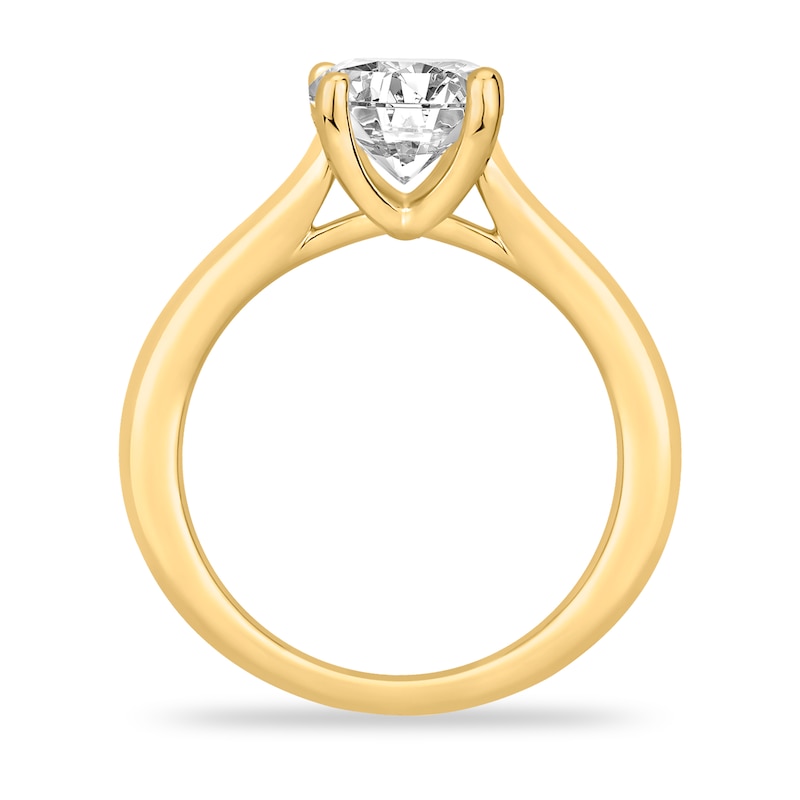 Diamond Solitaire Engagement Ring 3 ct tw Round-cut 14K Yellow Gold (I2/I)