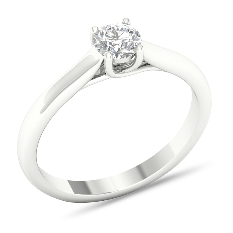Main Image 4 of Diamond Solitaire Ring 1/4 ct tw Round-cut 14K White Gold (SI2/I)