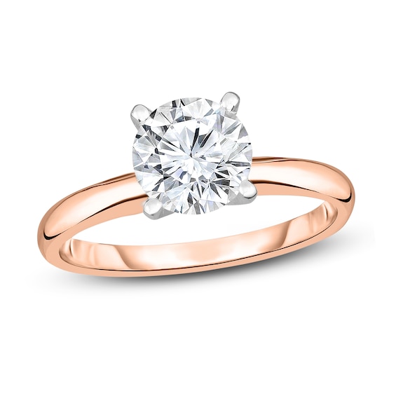 Diamond Solitaire Ring 3/4 ct tw Round 14K Rose Gold (I1/I)