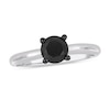 Thumbnail Image 0 of Black Diamond Solitaire Engagement Ring 1 ct tw Round-cut 14K White Gold