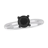 Thumbnail Image 1 of Black Diamond Solitaire Engagement Ring 1 ct tw Round-cut 14K White Gold