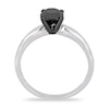 Thumbnail Image 2 of Black Diamond Solitaire Engagement Ring 1 ct tw Round-cut 14K White Gold