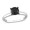Thumbnail Image 1 of Black Diamond Solitaire Engagement Ring 1-1/2 ct tw Round-cut 14K White Gold