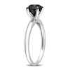 Thumbnail Image 1 of Black Diamond Solitaire Engagement Ring 1-1/2 ct tw Round-cut 14K White Gold