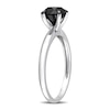 Thumbnail Image 2 of Black Diamond Solitaire Engagement Ring 1-1/2 ct tw Round-cut 14K White Gold