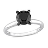 Thumbnail Image 1 of Black Diamond Solitaire Engagement Ring 2 ct tw Round-cut 14K White Gold