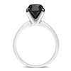 Thumbnail Image 2 of Black Diamond Solitaire Engagement Ring 3 ct tw Round-cut 14K White Gold