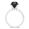 Thumbnail Image 3 of Black Diamond Solitaire Engagement Ring 3 ct tw Round-cut 14K White Gold