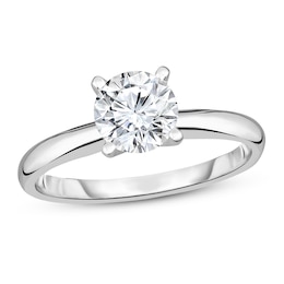 Diamond Solitaire Ring 3/8 ct tw Round 14K White Gold (I1/I)