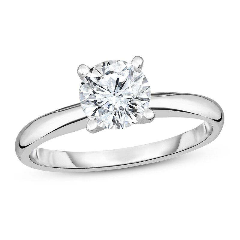 Diamond Solitaire Ring 3/8 ct tw Round 14K White Gold (I1/I)