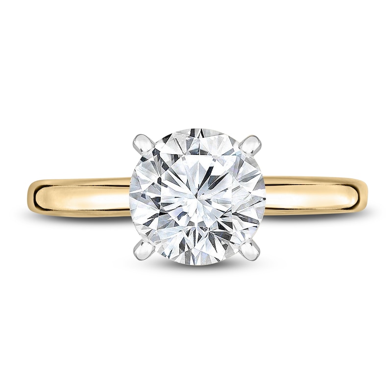Main Image 2 of Diamond Solitaire Ring 1-1/3 ct tw Round 14K Yellow Gold (I2/I)