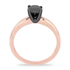 Thumbnail Image 2 of Black Diamond Solitaire Engagement Ring 1 ct tw Round-cut 14K Rose Gold