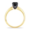 Thumbnail Image 3 of Black Diamond Solitaire Engagement Ring 1 ct tw Round-cut 14K Yellow Gold
