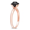 Thumbnail Image 1 of Black Diamond Solitaire Engagement Ring 1-1/2 ct tw Round-cut 14K Rose Gold
