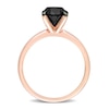 Thumbnail Image 3 of Black Diamond Solitaire Engagement Ring 2 ct tw Round-cut 14K Rose Gold