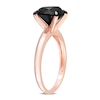 Thumbnail Image 2 of Black Diamond Solitaire Engagement Ring 3 ct tw Round-cut 14K Rose Gold