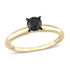 Thumbnail Image 0 of Black Diamond Solitaire Engagement Ring 3/4 ct tw Round-cut 14K Yellow Gold