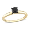 Thumbnail Image 1 of Black Diamond Solitaire Engagement Ring 3/4 ct tw Round-cut 14K Yellow Gold