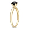 Thumbnail Image 1 of Black Diamond Solitaire Engagement Ring 3/4 ct tw Round-cut 14K Yellow Gold