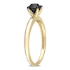 Thumbnail Image 2 of Black Diamond Solitaire Engagement Ring 3/4 ct tw Round-cut 14K Yellow Gold
