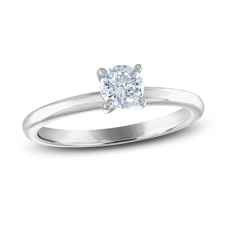 Diamond Solitaire Ring 1/2 ct tw Round 14K White Gold (I2/I)