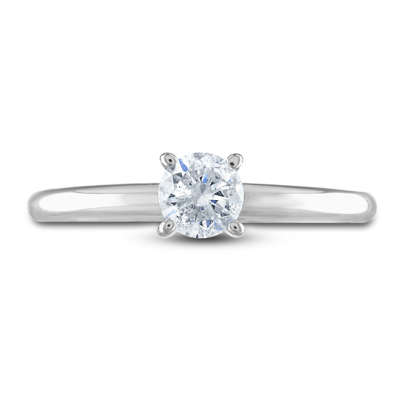 Main Image 3 of Diamond Solitaire Ring 1/2 ct tw Round 14K White Gold (I2/I)