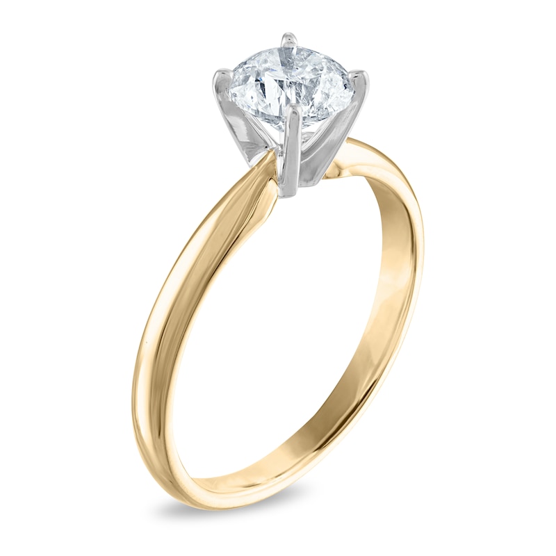 Diamond Solitaire Ring 1 ct tw Round 14K Two-Tone (I2/I)