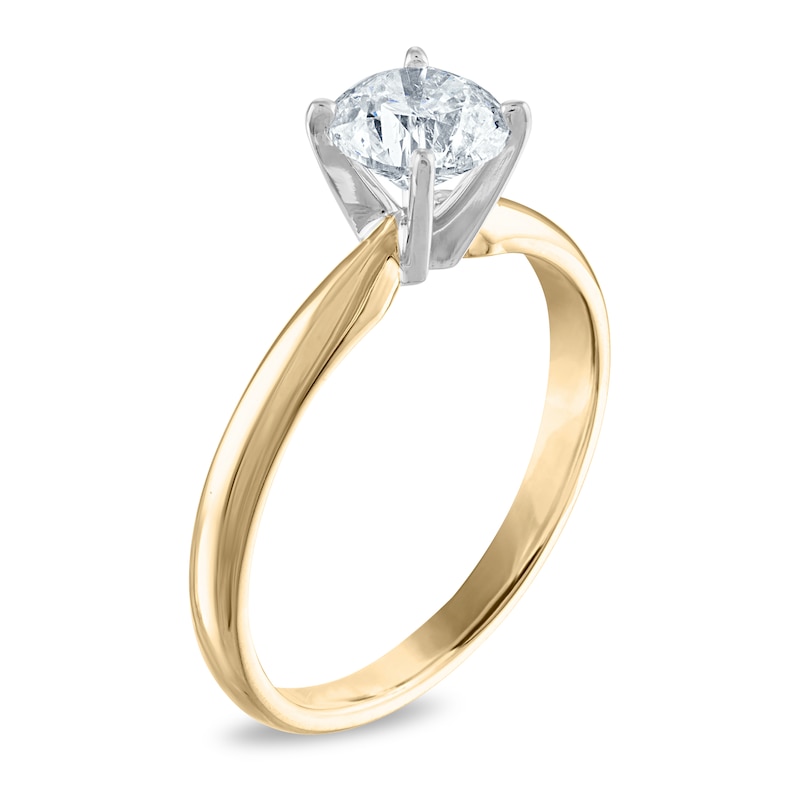 Main Image 2 of Diamond Solitaire Ring 1 ct tw Round 14K Two-Tone (I2/I)