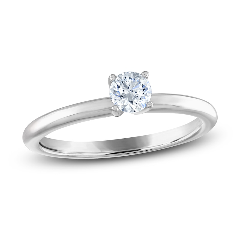 Main Image 1 of Diamond Solitaire Ring 1/3 ct tw Round 14K White Gold (I2/I)