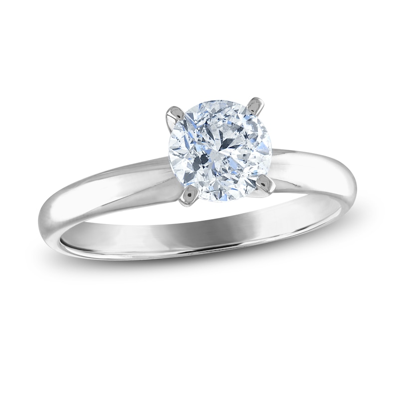 Diamond Solitaire Ring 1 carat Round-cut 14K White Gold (I2/I)