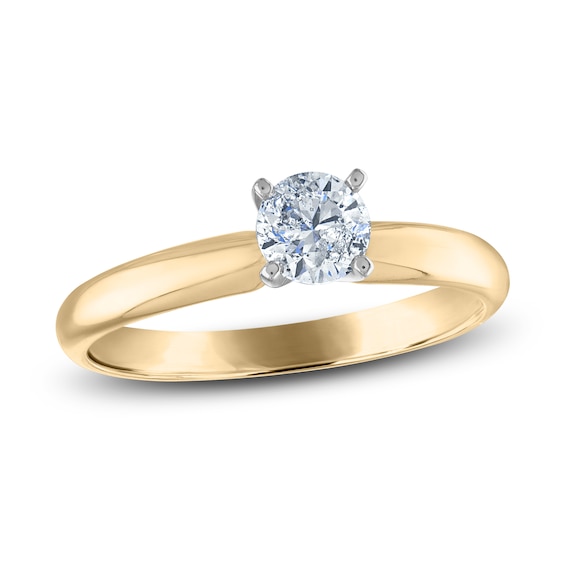 Diamond Solitaire Ring 1/2 ct tw Round 14K Two-Tone (I2/I)