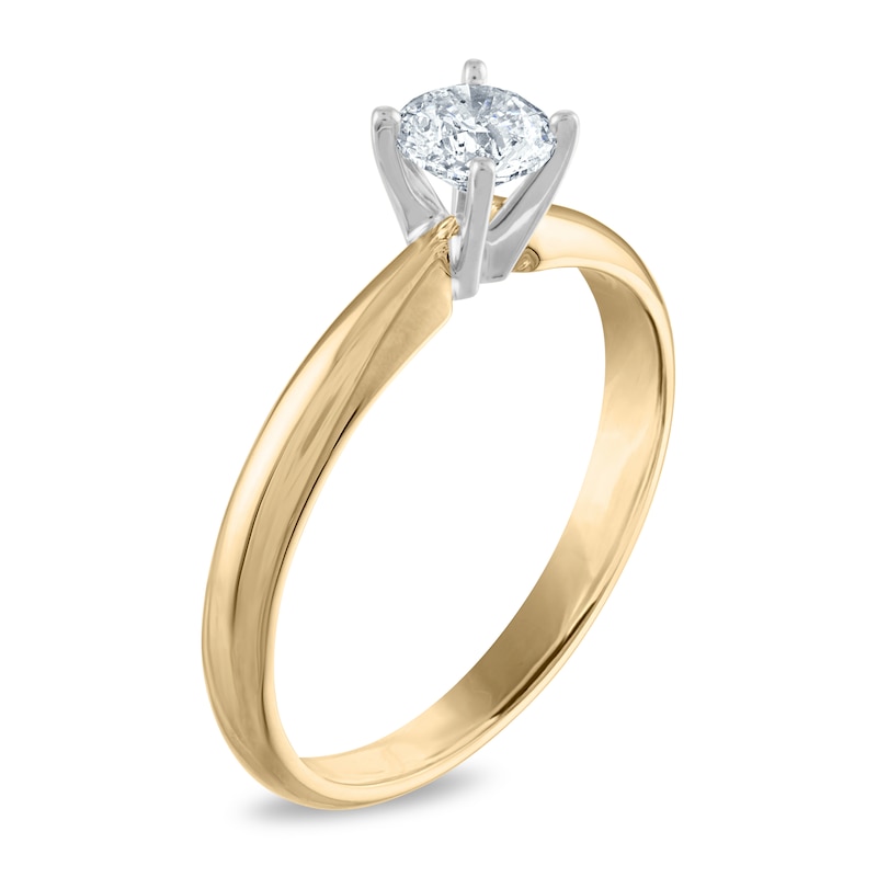 Main Image 2 of Diamond Solitaire Ring 1/2 ct tw Round 14K Two-Tone (I2/I)