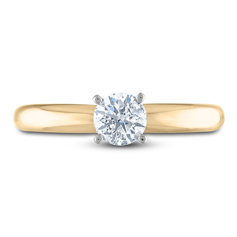 Main Image 3 of Diamond Solitaire Ring 1/2 ct tw Round 14K Two-Tone (I2/I)