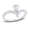 Thumbnail Image 1 of Diamond Engagement Ring 3/4 ct tw Pear/Round 14K White Gold