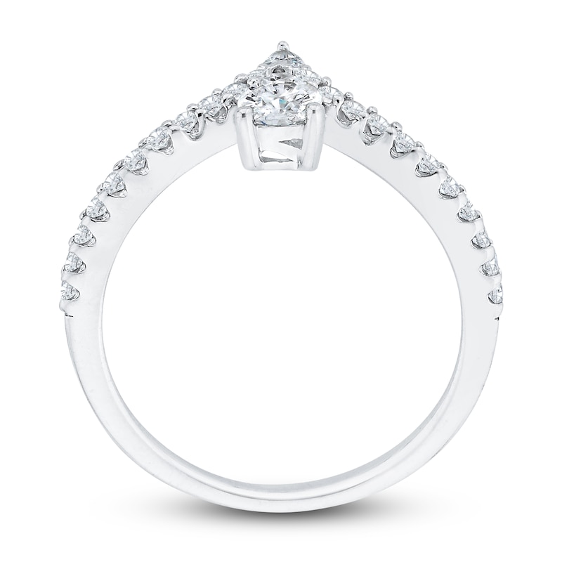 Main Image 3 of Diamond Engagement Ring 3/4 ct tw Pear/Round 14K White Gold