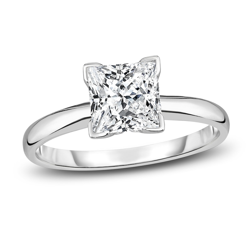 Diamond Solitaire Engagement Ring 1 ct tw Princess 14K White Gold (I2/I ...