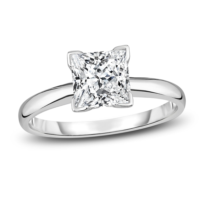 Main Image 1 of Diamond Solitaire Engagement Ring 1 ct tw Princess 14K White Gold (I2/I)