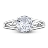 Thumbnail Image 3 of Diamond Solitaire Scroll Engagement Ring 3/4 ct tw Round 14K White Gold (I2/I)