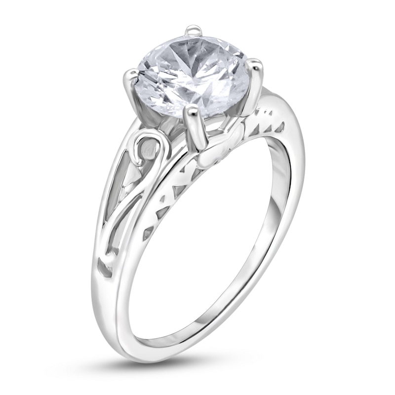 Main Image 2 of Diamond Solitaire Scroll Engagement Ring 2 ct tw Round 14K White Gold (I2/I)