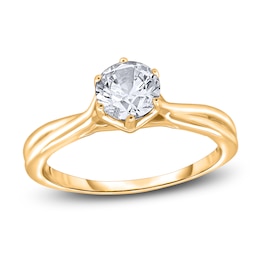 Diamond Solitaire Twist Engagement Ring 1-1/2 ct tw Round 14K Yellow Gold (I2/I)