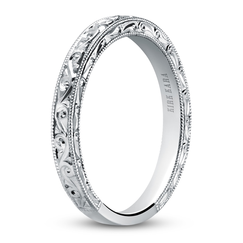 Kirk Kara Engraved Milgrain Wedding Band 18K White Gold