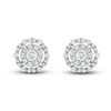 Thumbnail Image 1 of Diamond Double Halo Stud Earrings 1 ct tw Round 14K White Gold