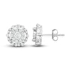 Thumbnail Image 2 of Diamond Double Halo Stud Earrings 1 ct tw Round 14K White Gold