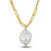 Thumbnail Image 0 of Freshwater Cultured Pearl Necklace Diamond Accents 14K Yellow Gold 24"