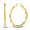 Thumbnail Image 0 of Diamond-Cut Round Hoop Earrings 14K Yellow Gold 35mm