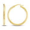 Thumbnail Image 1 of Diamond-Cut Round Hoop Earrings 14K Yellow Gold 35mm