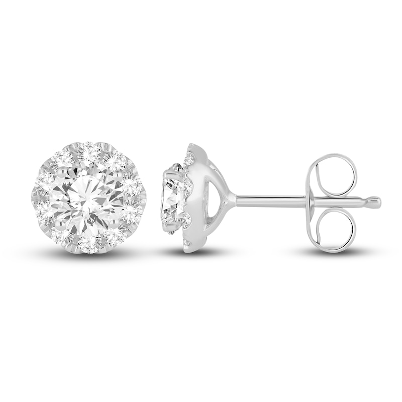 Main Image 2 of Diamond Stud Earrings 1 ct tw Round 14K White Gold