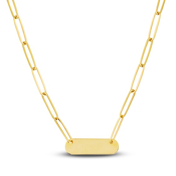 Jared The Galleria Of Jewelry Bar Paperclip Necklace 14K Yellow Gold 18