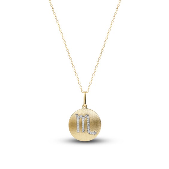 Jared The Galleria Of Jewelry Diamond Scorpio Zodiac Pendant Necklace 1/10 ct tw Round 14K Yellow Gold