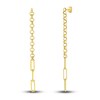 Paperclip/Rolo Chain Dangle Earrings 14K Yellow Gold